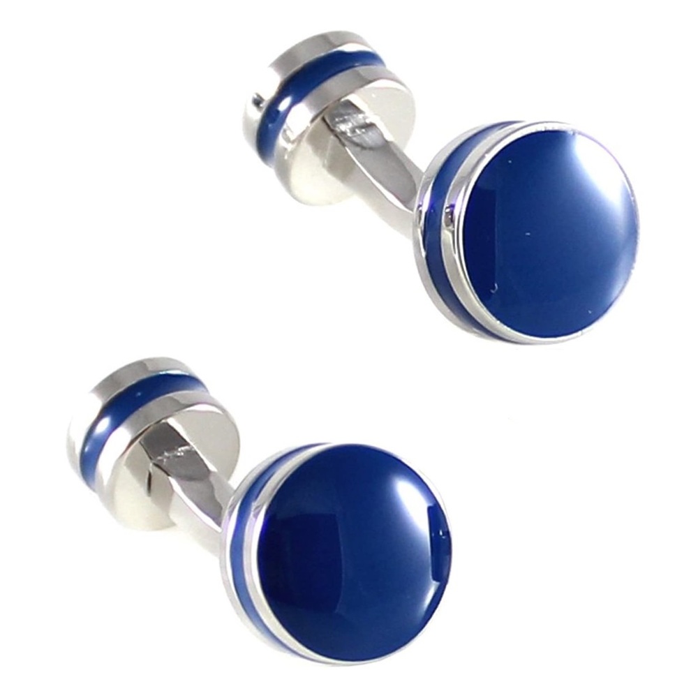 Unique Double Sided Glossy Blue Cufflinks